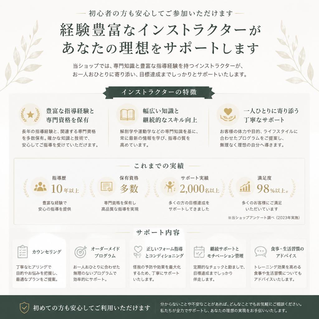 4. 経験豊富なインストラクターによるサポート