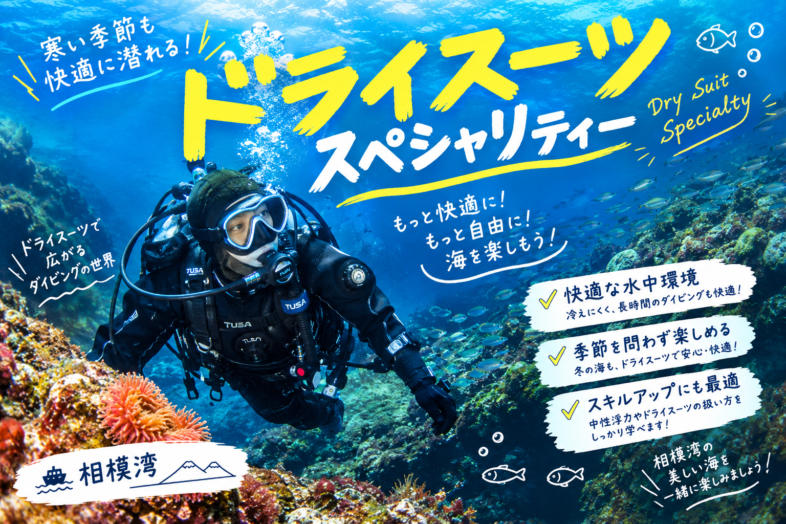 ドライスーツで、究極のダイビング体験を叶えよう！